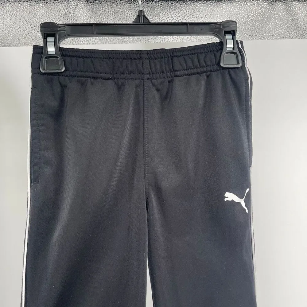 Puma Boys Size 7 Black Tracksuit 2-Piece Track Jacket Jogger Pants Athletic Set